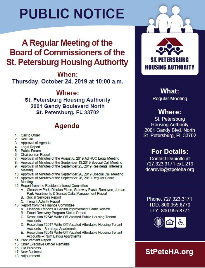 Regular Board Meeting October 24 formatted agenda
