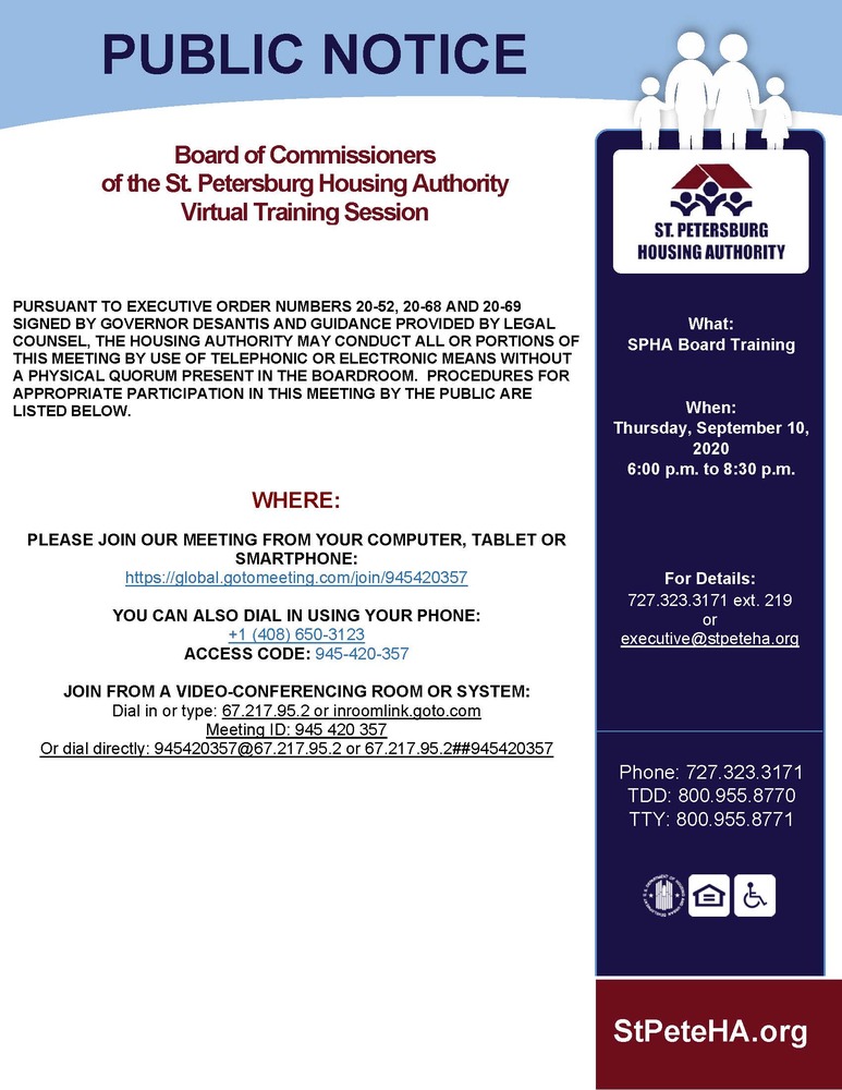 9.10.2020 Board Training notice - all information listed above
