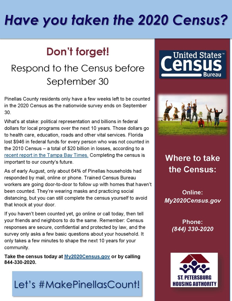 census reminder flyer - all information listed above