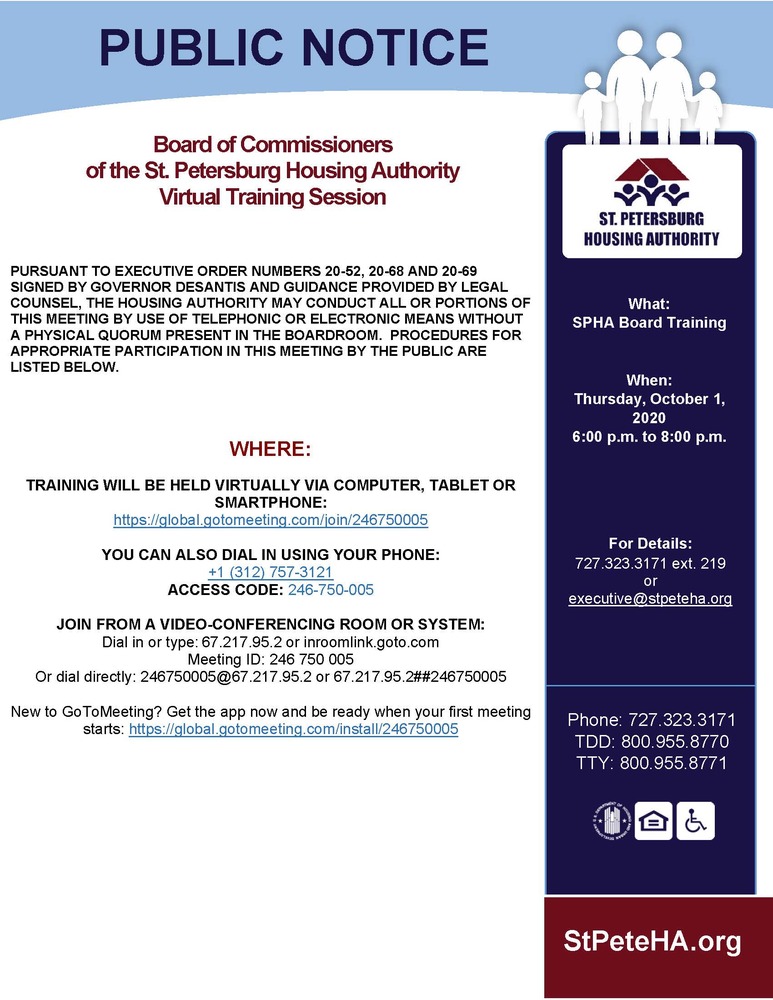 Board training Oct 1 all info listed above
