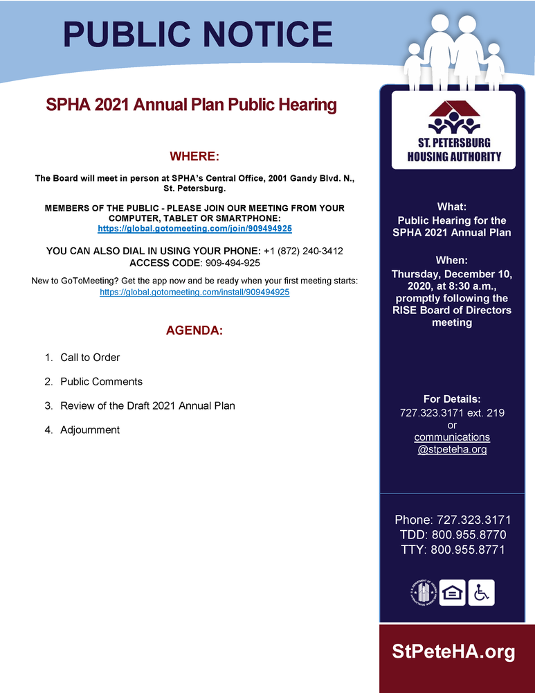 Annual Plan Public Hearing notice