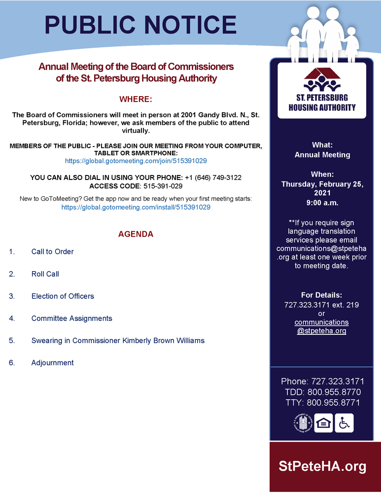 SPHA Annual Meeting public notice