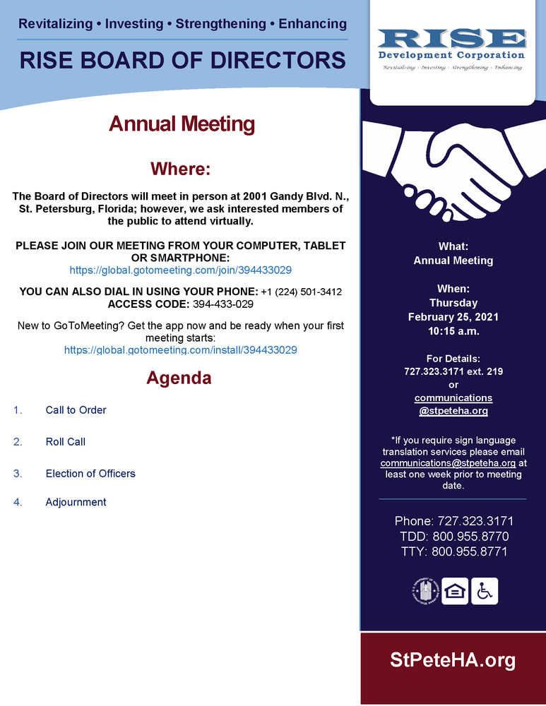 RISE Annual Meeting public notice