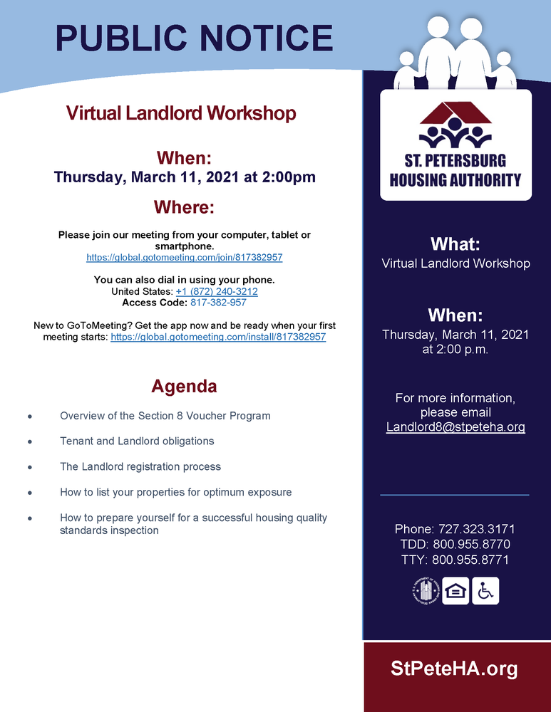 Landlord Workshop public notice