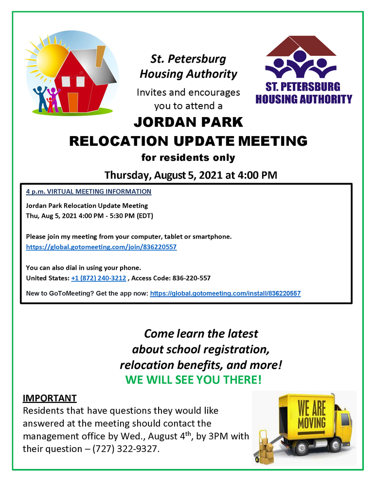 Jordan Park 2021 Relocation Plan Meeting Flyer - August 5, 2021 (REVISED)