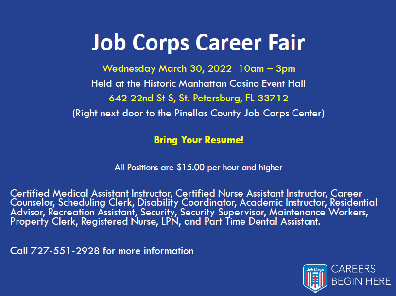 Information about the job corps career fair