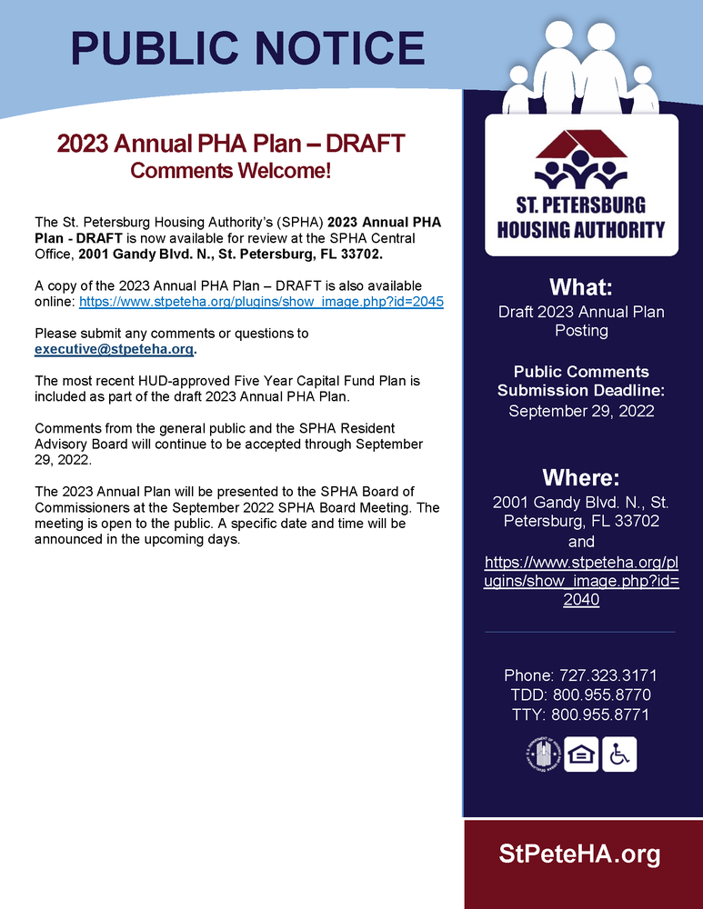 Annual Plan Public Comment Notice 