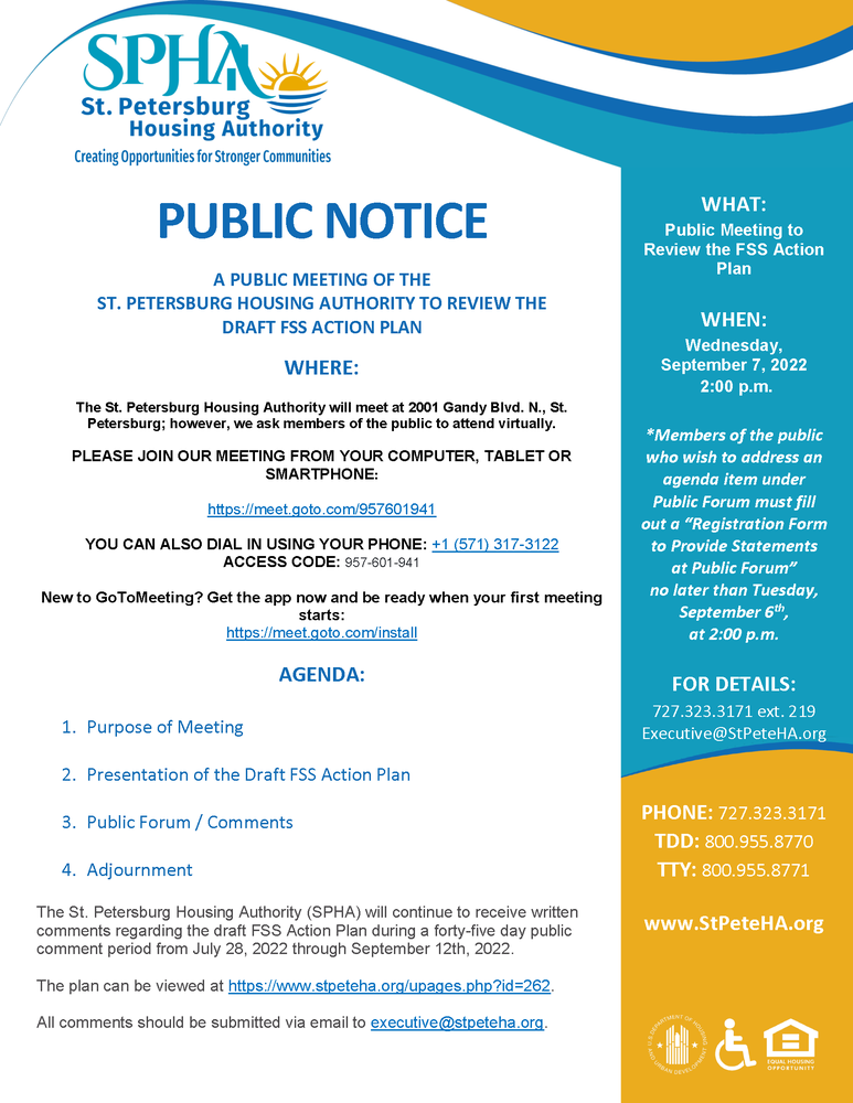 FSS Action Plan Public Meeting Notice