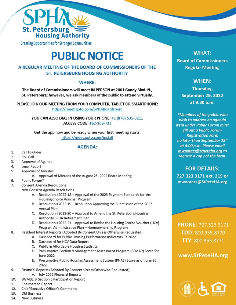 SPHA Public Notice 