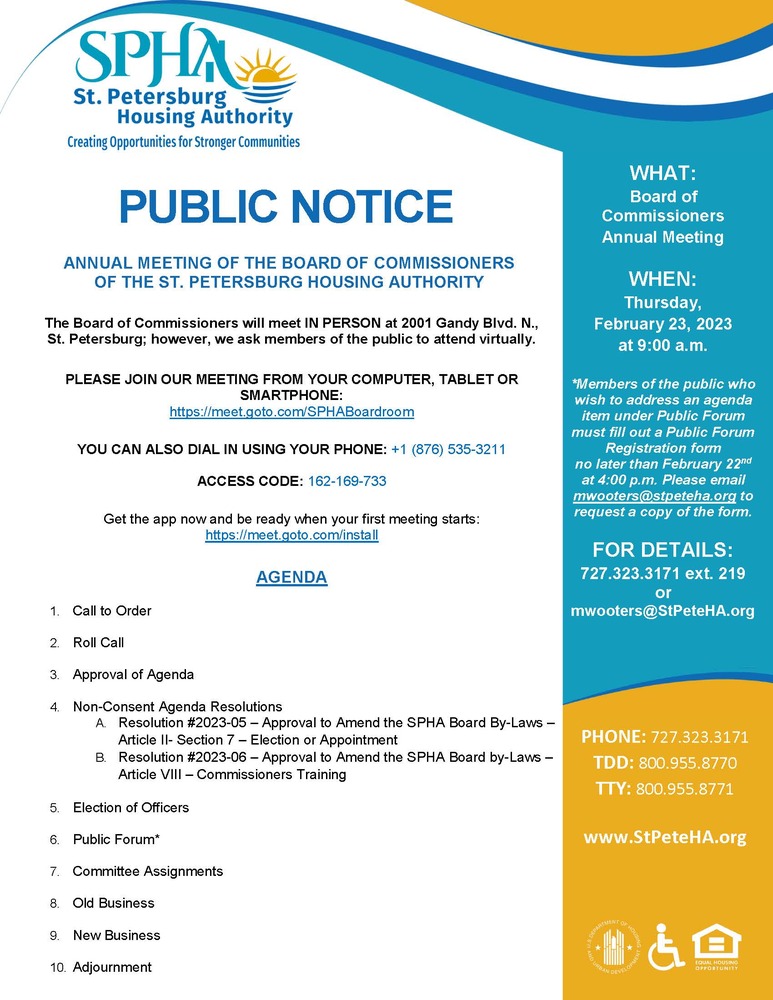 Annual SPHA Mtg Public Notice 02-23-23 Agenda