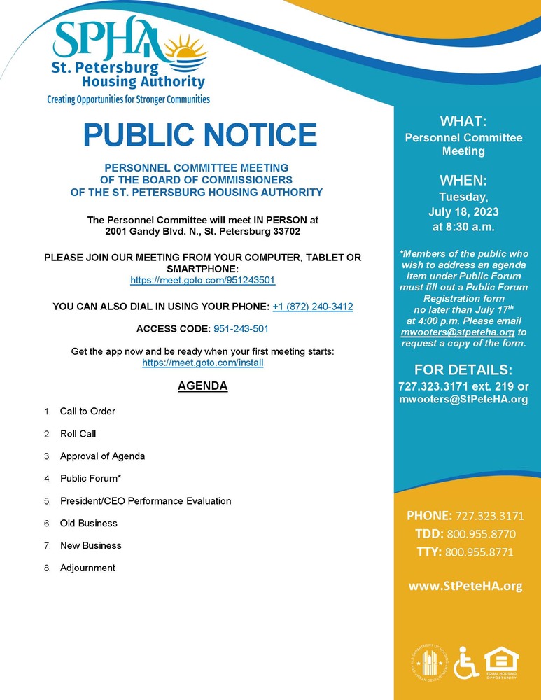 Public Notice - Personnel Committee Meeting 
