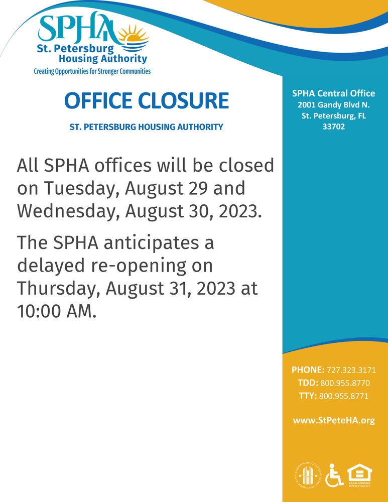 SPHA Public Notice Office Closure