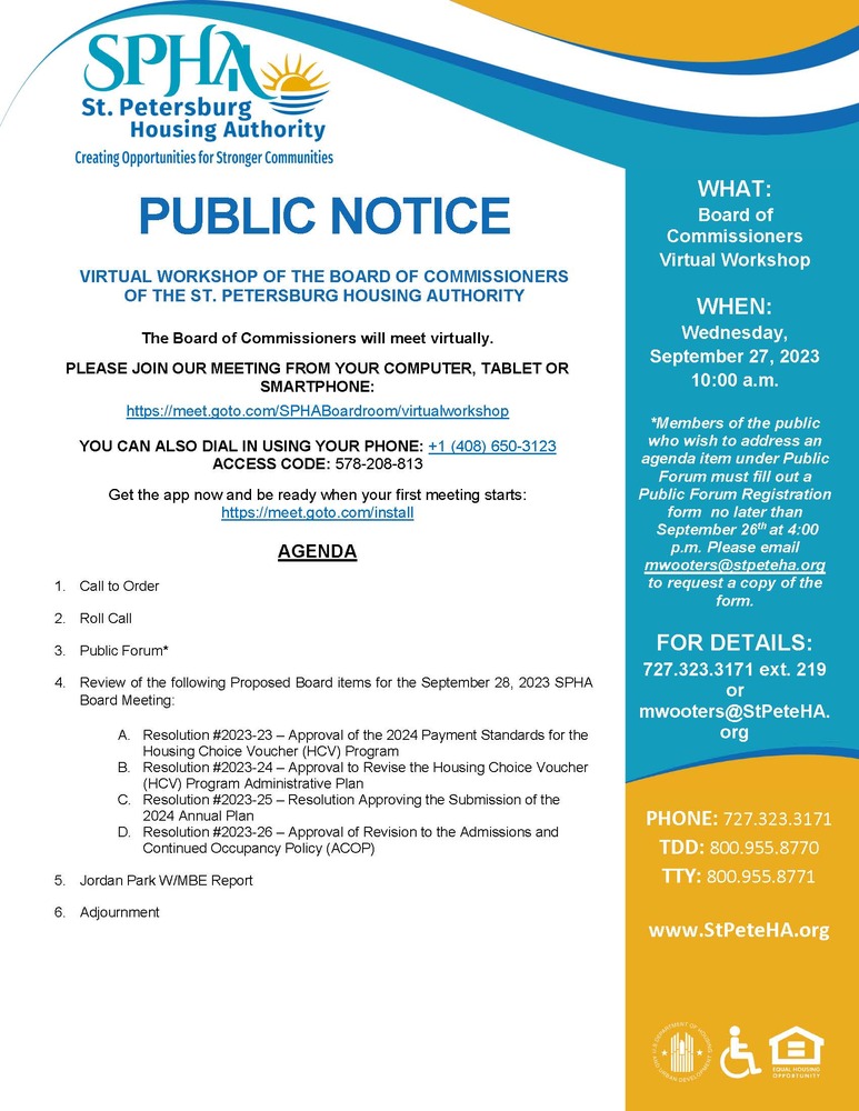 Board Workshop Public Notice