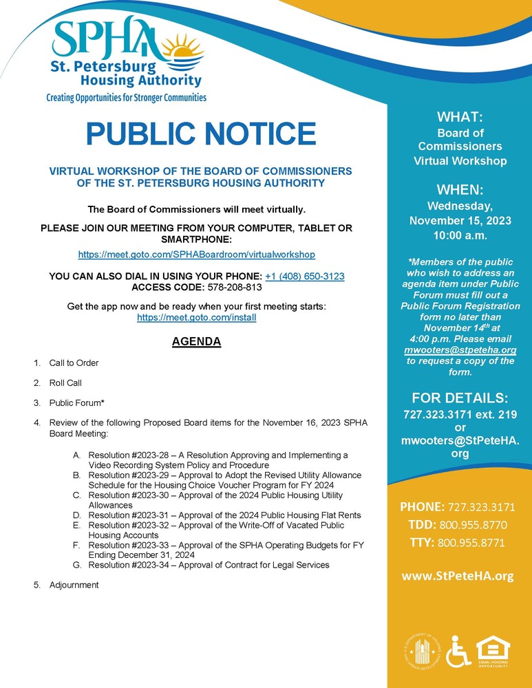 Board Workshop Public Notice