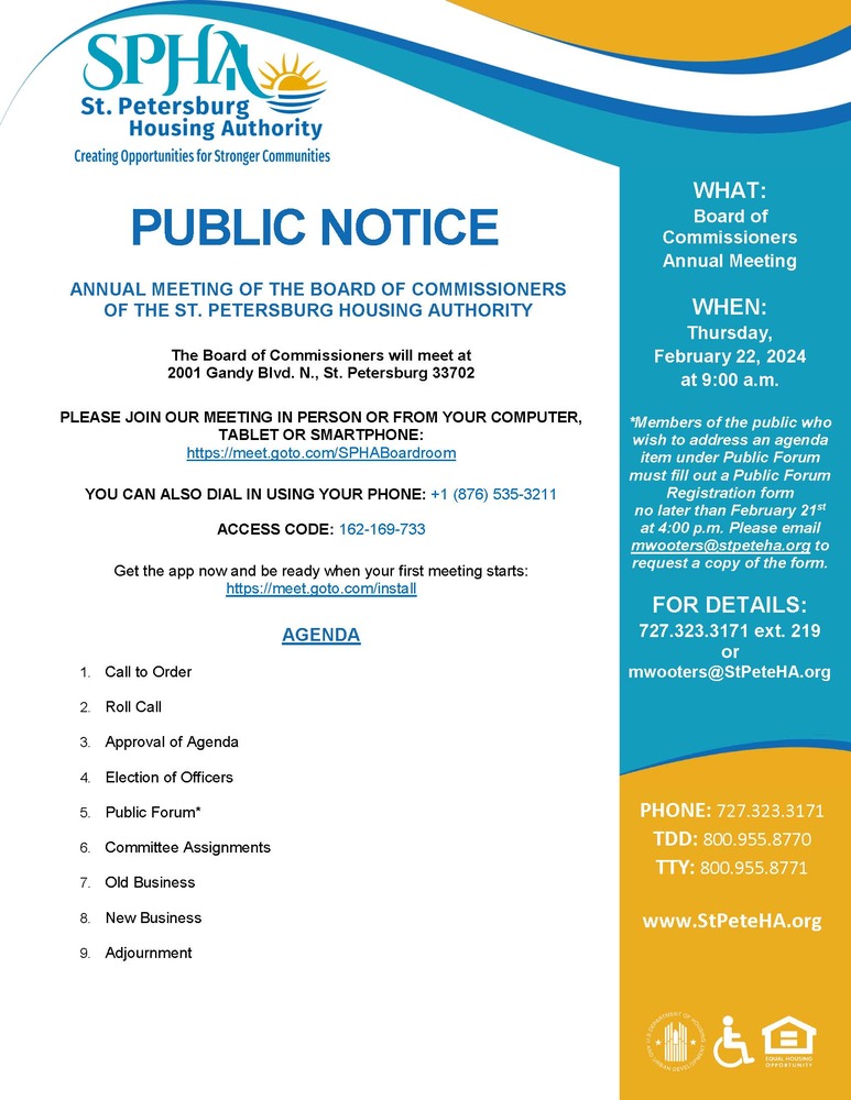 Annual SPHA Mtg Public Notice