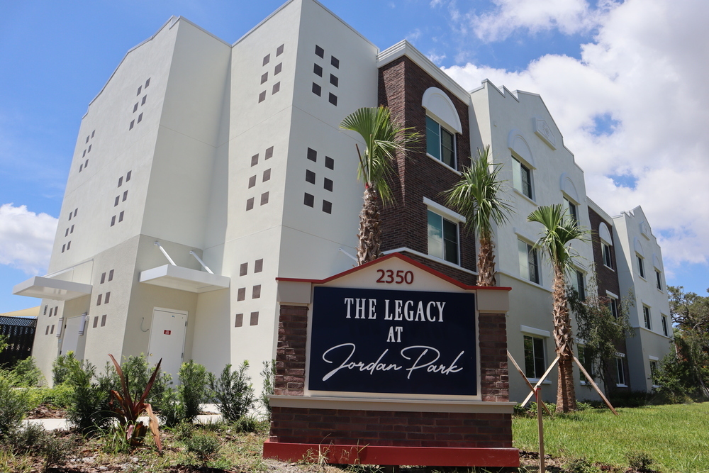 The Legacy at Jordan Park senior midrise building in St. Petersburg, Florida.