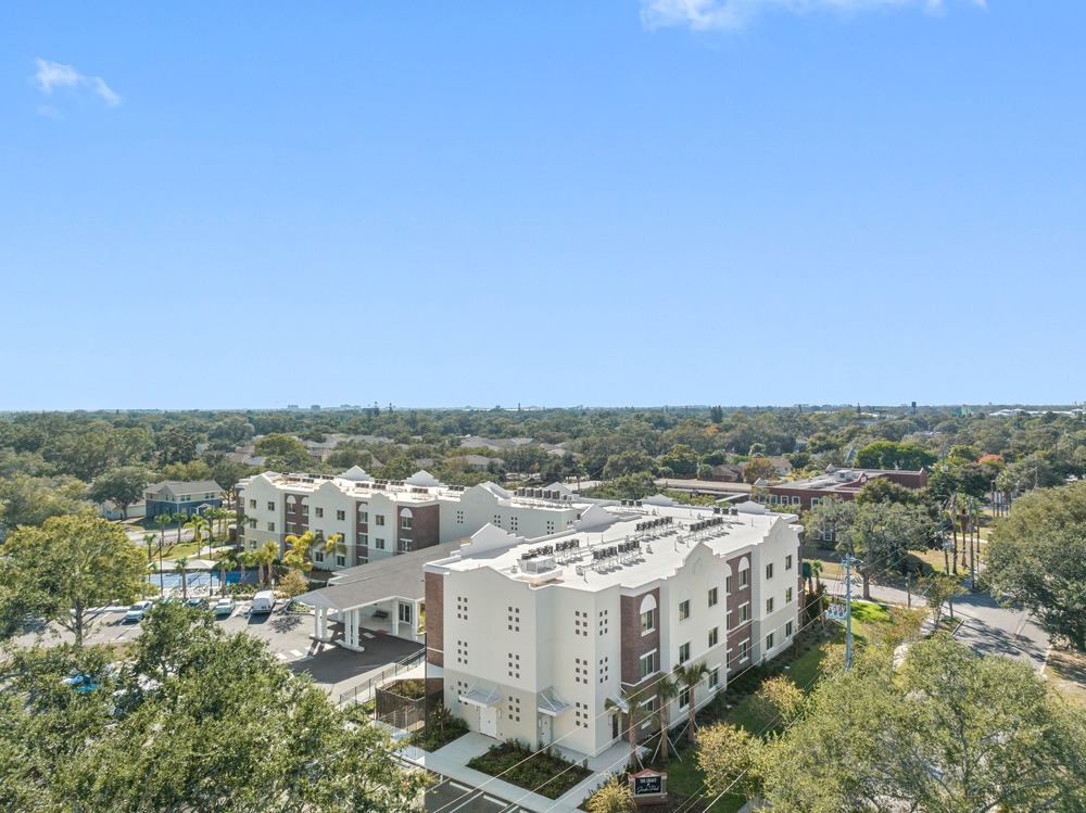 Aerial photo of The Legacy at Jordan Park by Arnold Novak Photography.