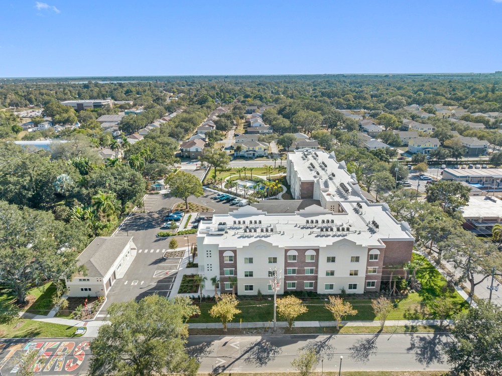 Aerial photo of The Legacy at Jordan Park by Arnold Novak Photography.