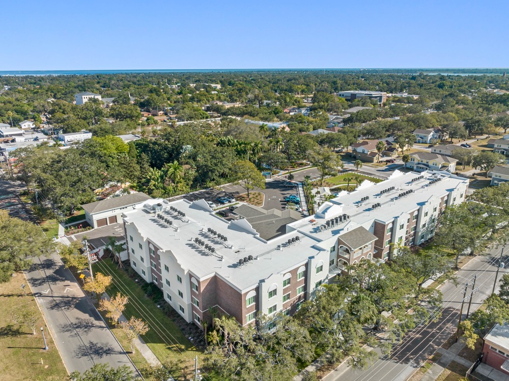 Aerial photo of The Legacy at Jordan Park by Arnold Novak Photography.