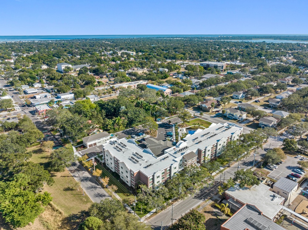 Aerial photo of The Legacy at Jordan Park by Arnold Novak Photography.