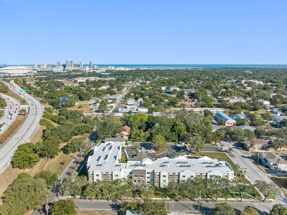 Aerial photo of The Legacy at Jordan Park by Arnold Novak Photography.