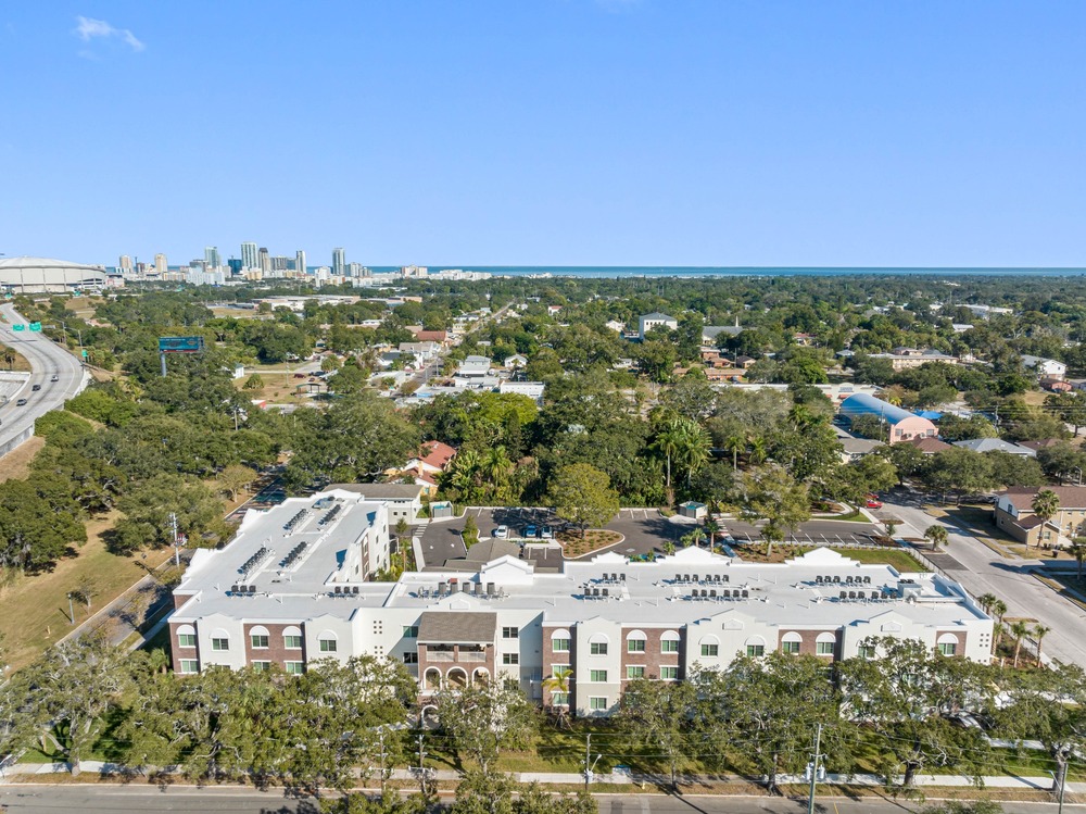 Aerial photo of The Legacy at Jordan Park by Arnold Novak Photography.