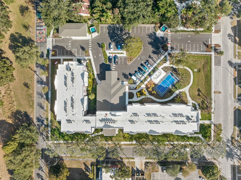 Aerial photo of The Legacy at Jordan Park by Arnold Novak Photography.