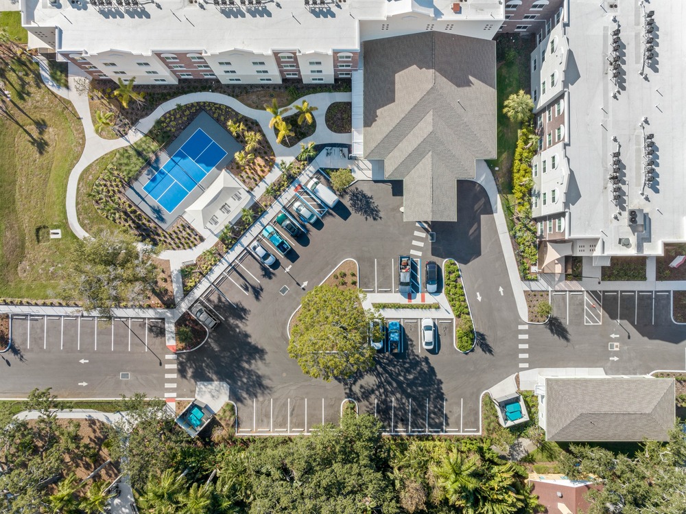 Aerial photo of The Legacy at Jordan Park by Arnold Novak Photography.