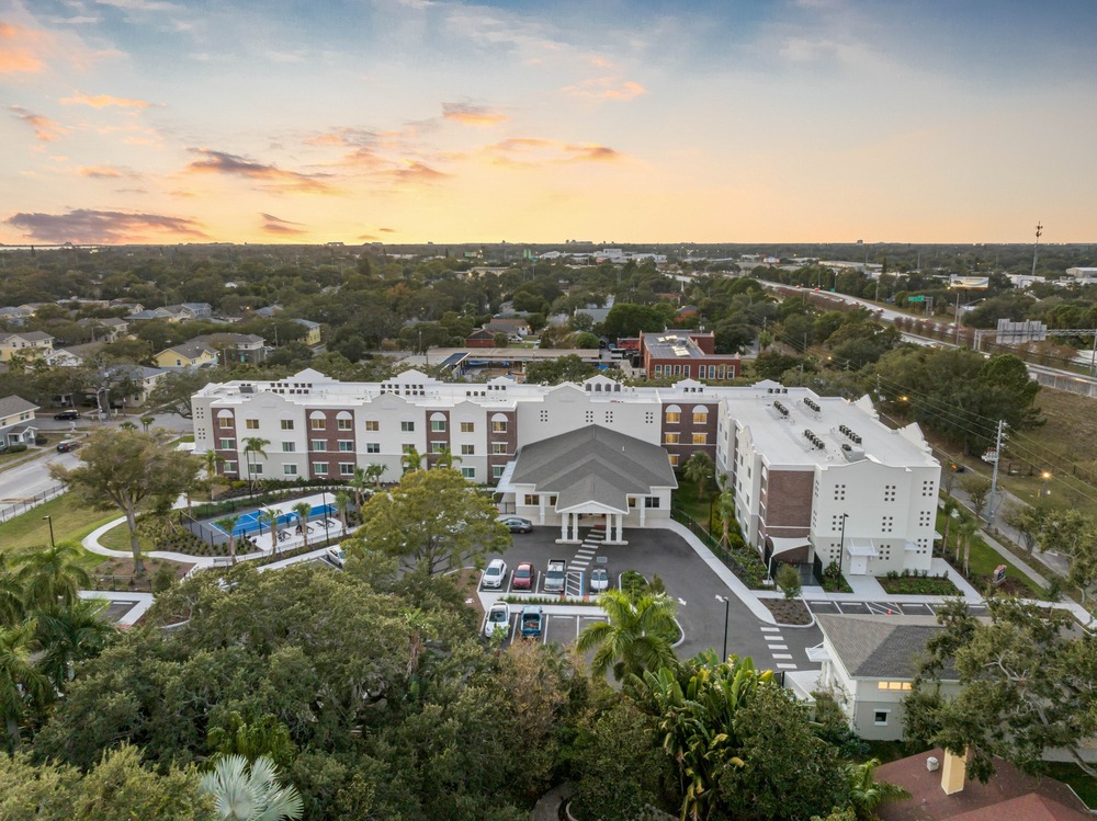 Aerial photo of The Legacy at Jordan Park by Arnold Novak Photography.