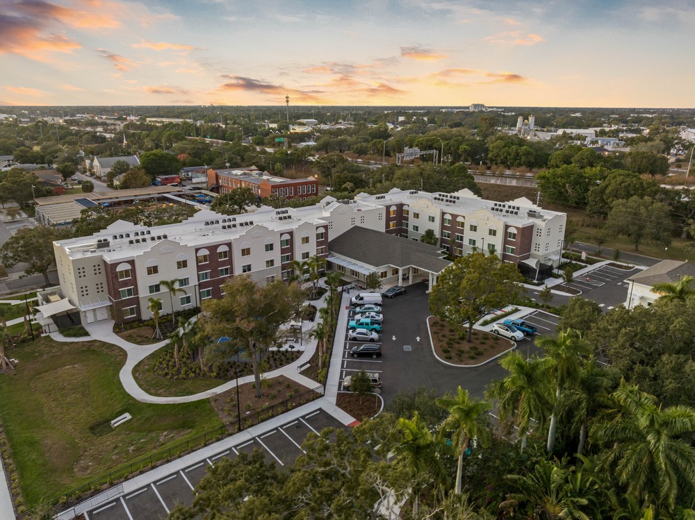 Aerial photo of The Legacy at Jordan Park by Arnold Novak Photography.