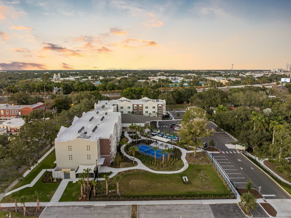 Aerial photo of The Legacy at Jordan Park by Arnold Novak Photography.