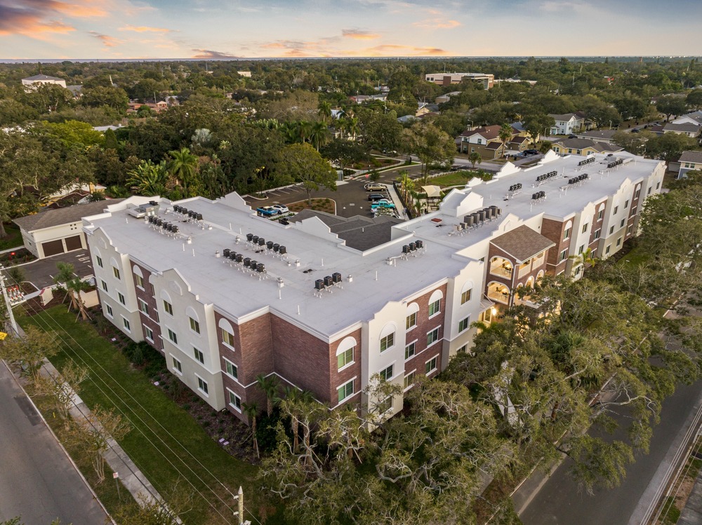 Aerial photo of The Legacy at Jordan Park by Arnold Novak Photography.