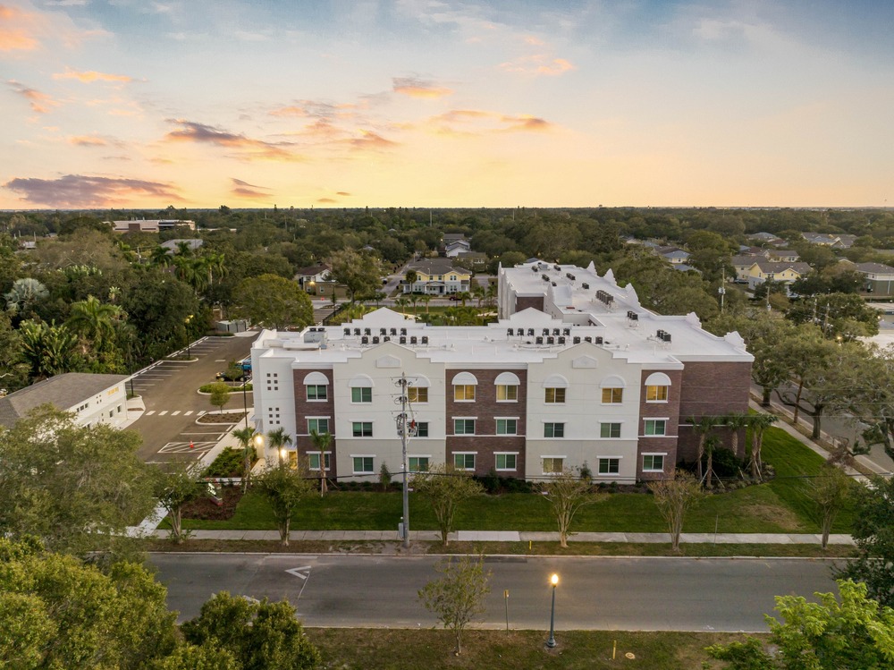 Aerial photo of The Legacy at Jordan Park by Arnold Novak Photography.