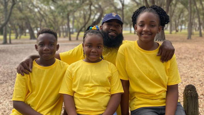 Xavier Jones and his family.