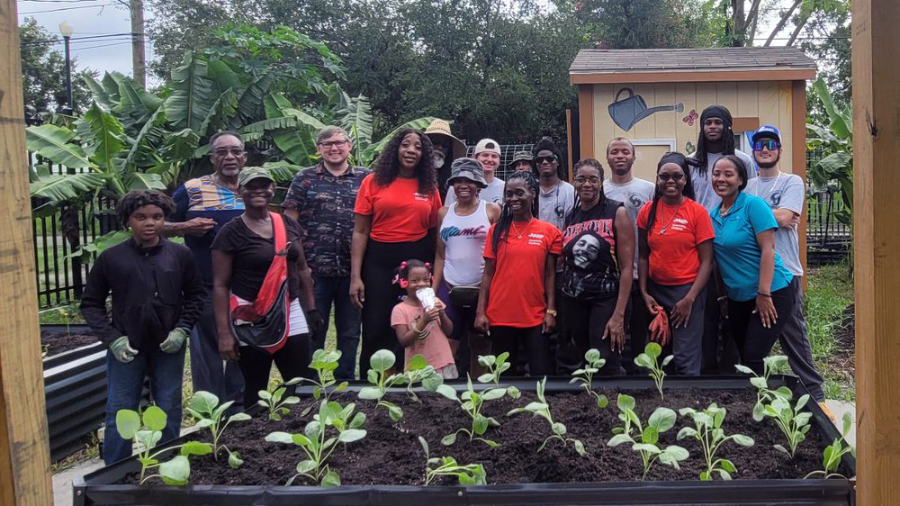 Community volunteers at the Jordan Park Community Garden.