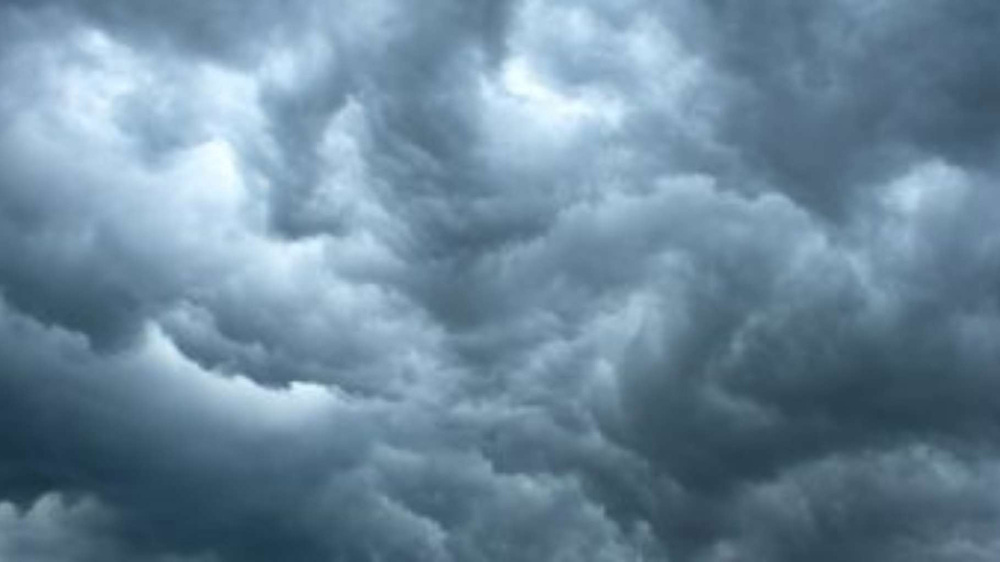 Storm clouds in sky.