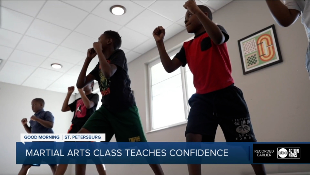 Youth in martial arts class.