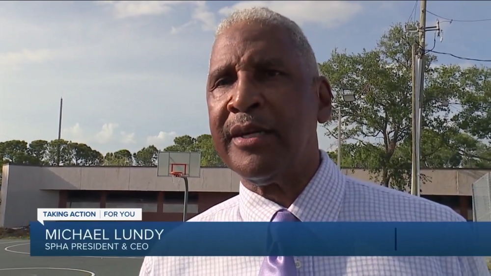 SPHA President & CEO Michael Lundy at basketball court