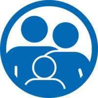 Family with three human figures.