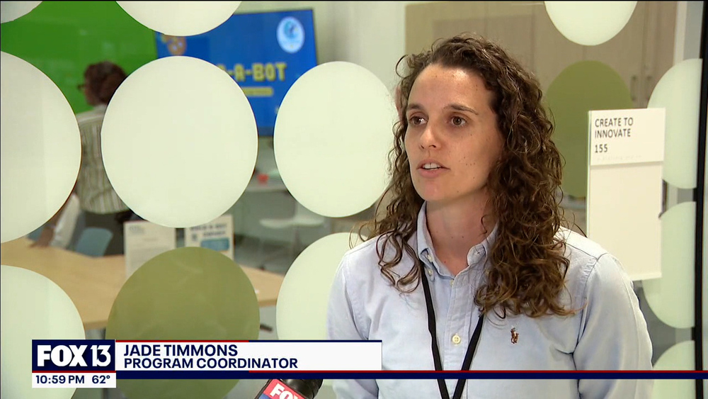 Jade Timmons, SPHA Youth & STEM Program Coordinator, talking to FOX 13 News.