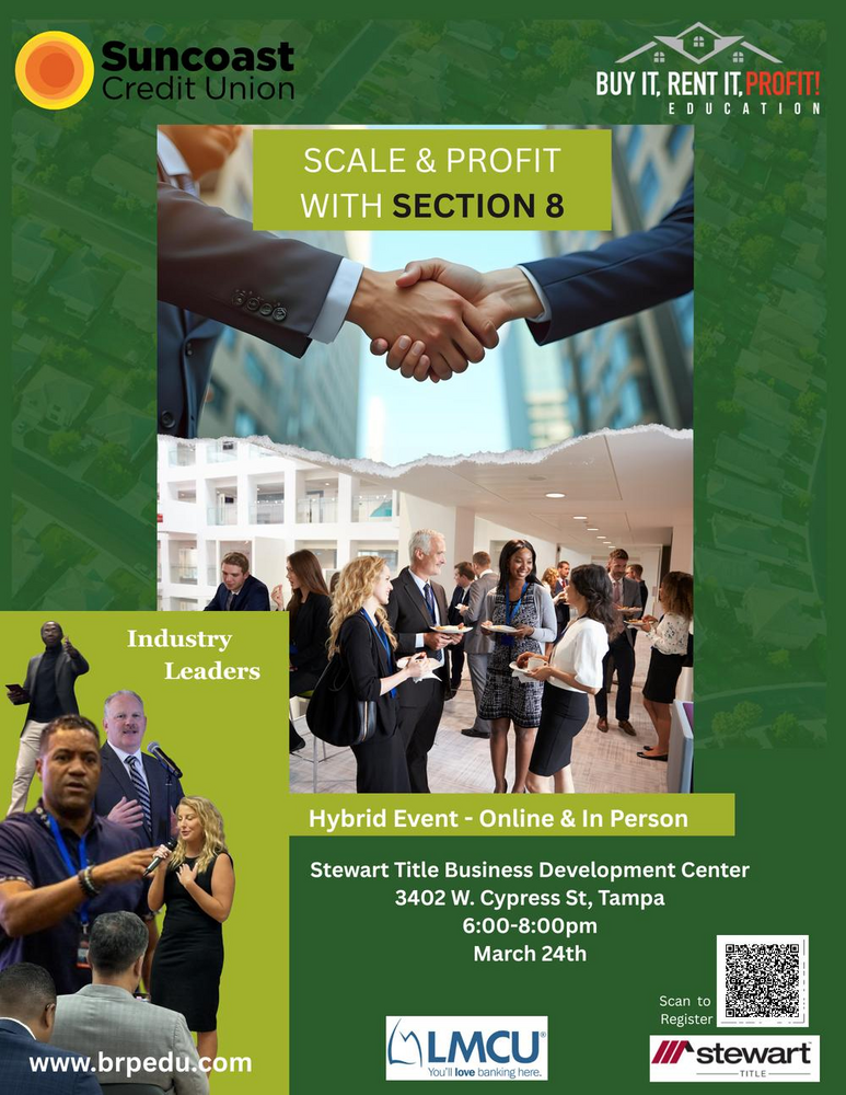 Scale & Profit with Section 8 Event Flyer.