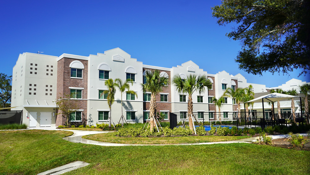 Exterior of The Legacy at Jordan Park building.