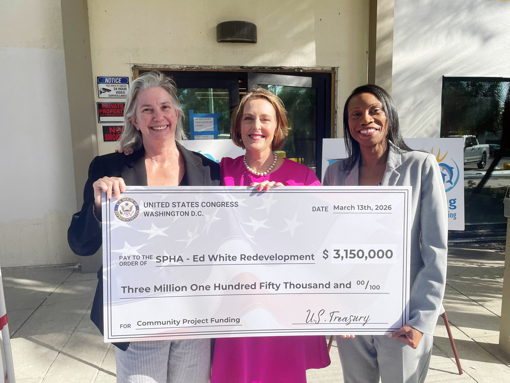 Carolyn Avington, SPHA Vice President of Finance / CFO, U.S. Rep. Kathy Castor, and Danielle Thomas, SPHA Senior Vice President / COO.