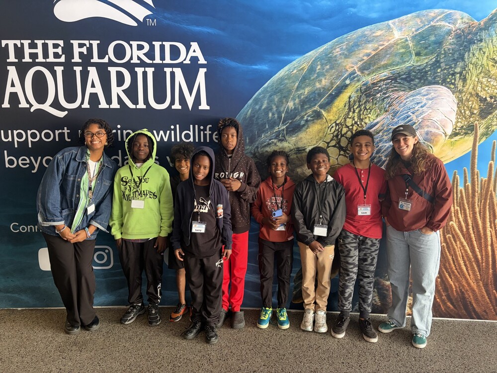 SPHA's Gulf Futures 3D team and SPHA youth at The Florida Aquarium in Tampa.