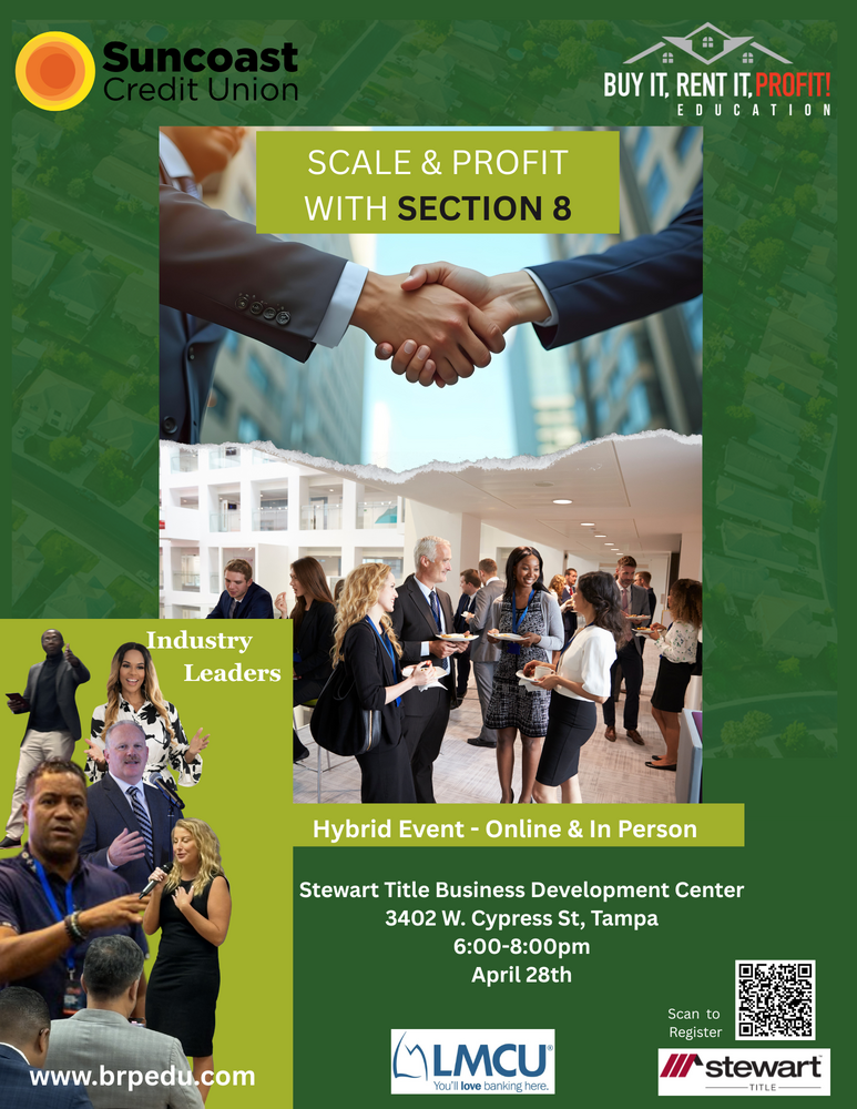 April Scale and Profit with Section 8 Event Flyer.