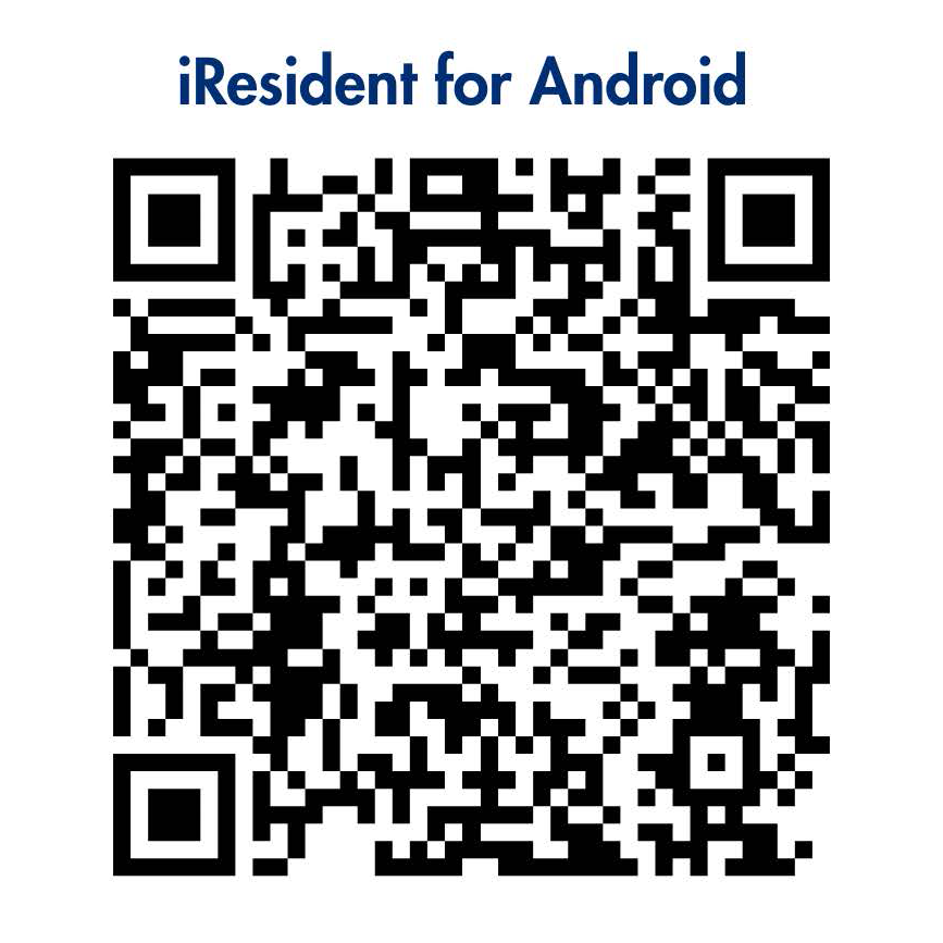 Square QR link to iResident Services App for Android.