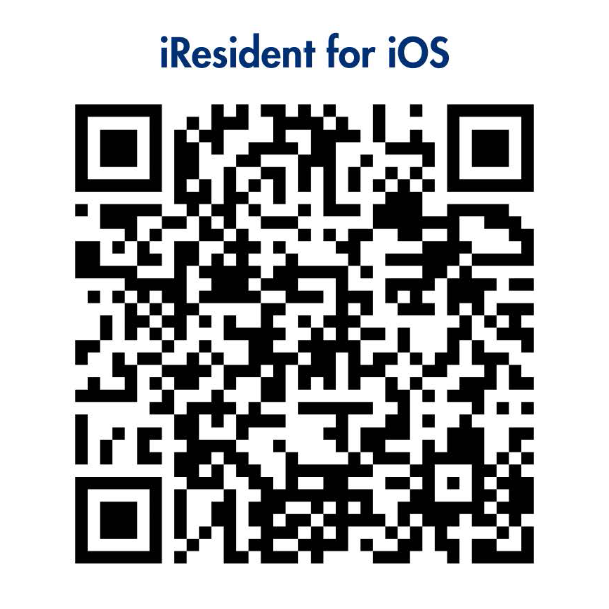 Square QR link to iResident Services App for iOS.