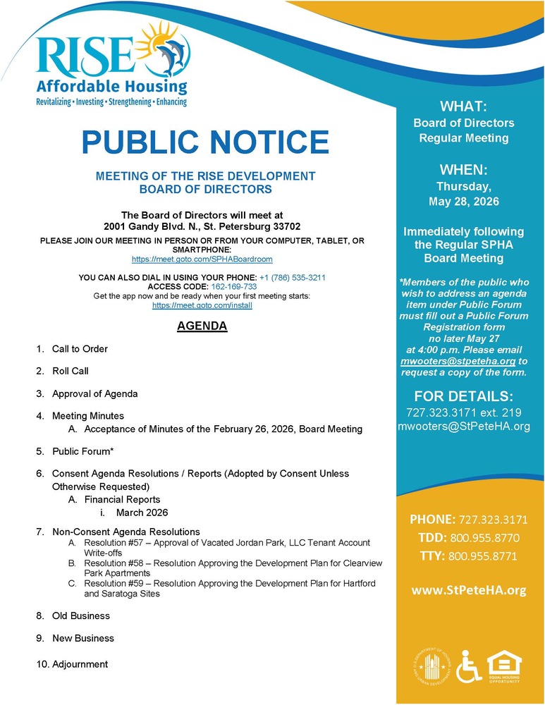 RISE Annual meeting board agenda