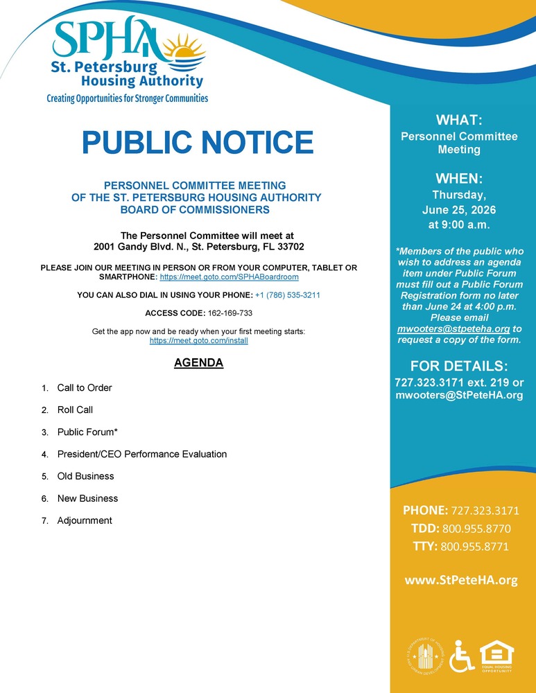 Public Notice - Personnel Committee Meeting Flyer.