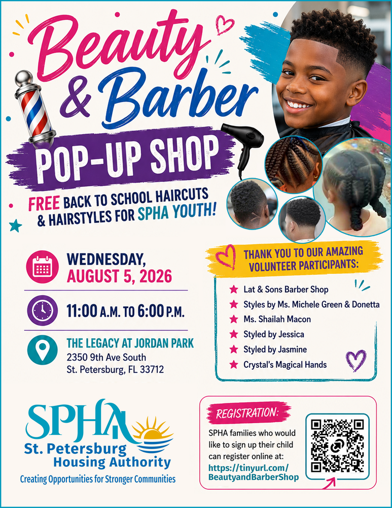 Beauty & Barber Pop-Up Shop flyer.